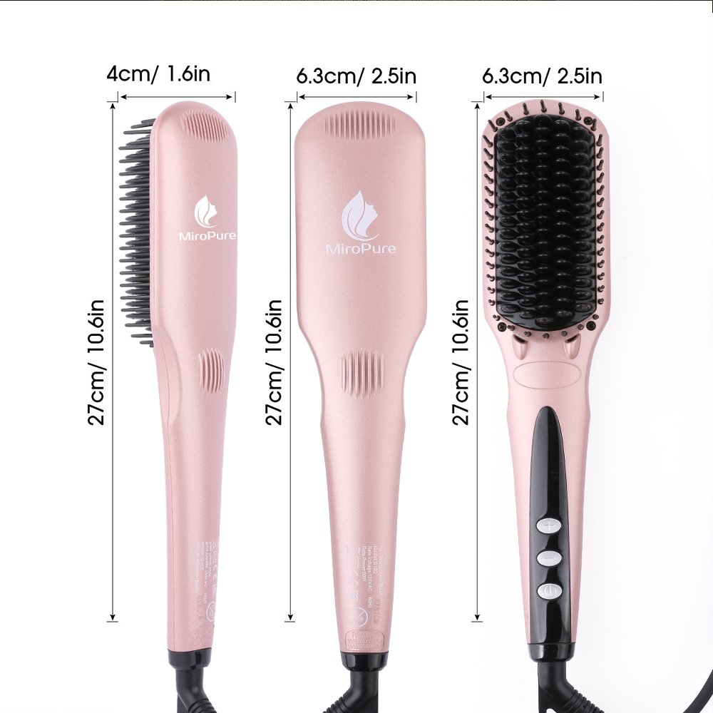 Miropure™ 2-in-1 Ionic Enhanced Hair Straightener Brush (The product has a risk of infringement on the Amazon platform)