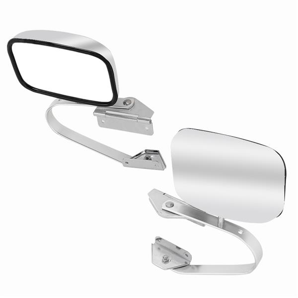 Pair Set LH RH Stainless Steel Side Manual View Mirrors For Ford F150 F250 F350-1