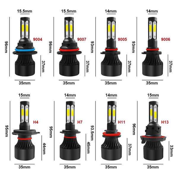 GZQP-LED大灯-2pcs 9005 LED High Beam Bulb 4 side Headlight Bulb For 2004-2005 Ford F-150-6