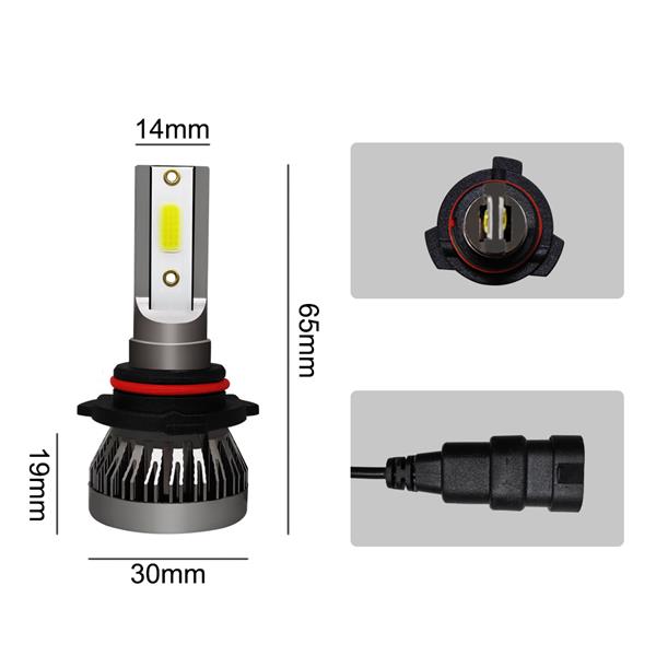 GZQP-LED枪色头灯-2PCS 9005 Headlight LED Coversion Bulb Kit High Beam 97500LM 650W White 6000K-2