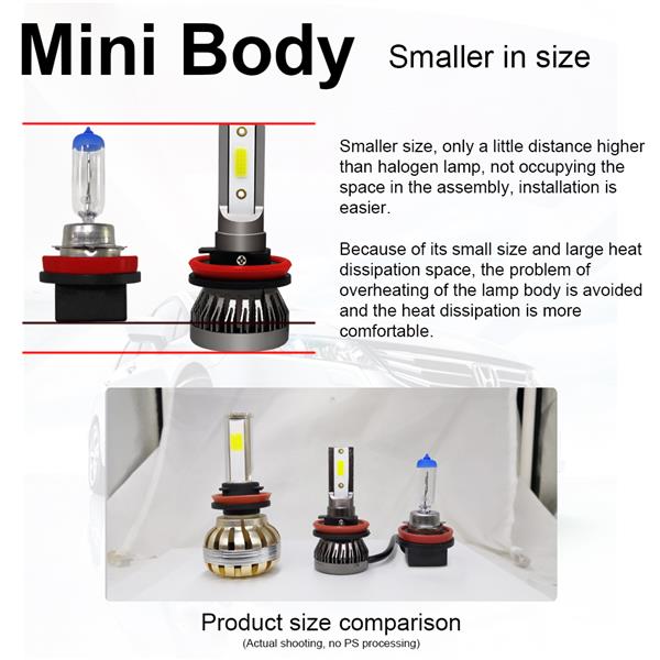 GZQP-LED枪色头灯-2PCS 9005 Headlight LED Coversion Bulb Kit High Beam 97500LM 650W White 6000K-6