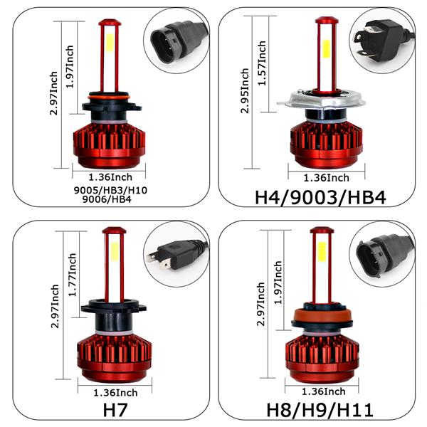 GZQP-LED车灯-1 Pair H11 Headlight Coversion LED Replace Bulb Kit Low Beam for 2012 Ram 2500-9