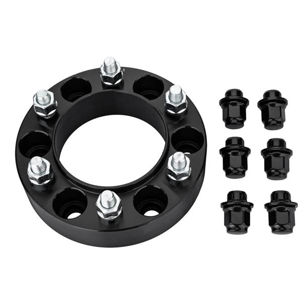 轮毂适配器-90-6x5.5-1.5"-106mm带台阶-12x1.5-黑盘白螺丝 12 BLACK OEM MAG LUG NUTS-3