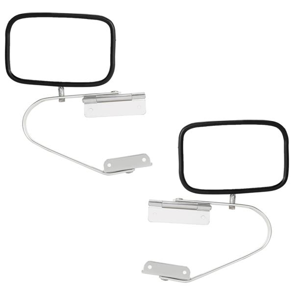 Pair Set LH RH Stainless Steel Side Manual View Mirrors For Ford F150 F250 F350-6