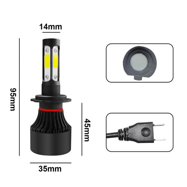 GZQP-LED大灯-2pcs LED Fog Light Bulb Headlight Bulb For 2003-2009 Dodge Sprinter 3500-7