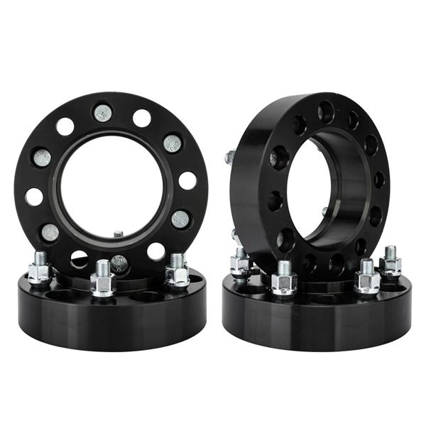 轮毂适配器-90-6x5.5-1.5"-106mm带台阶-12x1.5-黑盘白螺丝 12 BLACK OEM MAG LUG NUTS-10