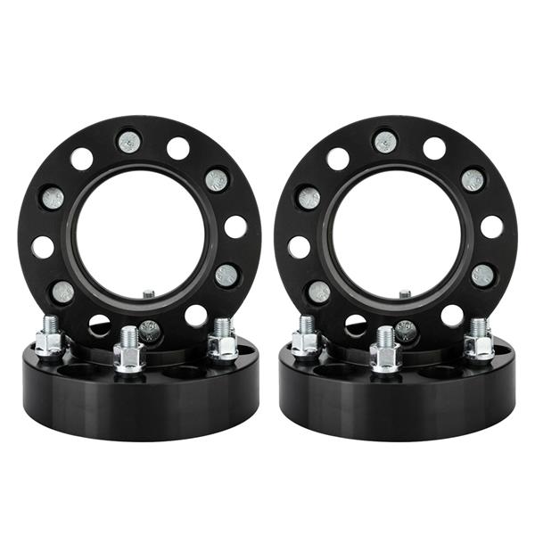 轮毂适配器-90-6x5.5-1.5"-106mm带台阶-12x1.5-黑盘白螺丝 12 BLACK OEM MAG LUG NUTS-12