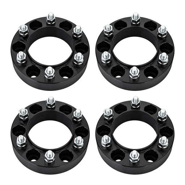 轮毂适配器-90-6x5.5-1.5"-106mm带台阶-12x1.5-黑盘白螺丝 12 BLACK OEM MAG LUG NUTS-11