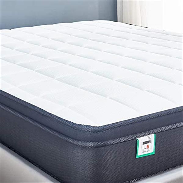 Cool Blue Memory Foam Hybrid Sprung Mattress with Breathable Fabric with Springs,10 Inch Depth Medium firm feel Pillow Top /30 Days Risk-Free Nights Trial 5FT ( 153*191CM)-1