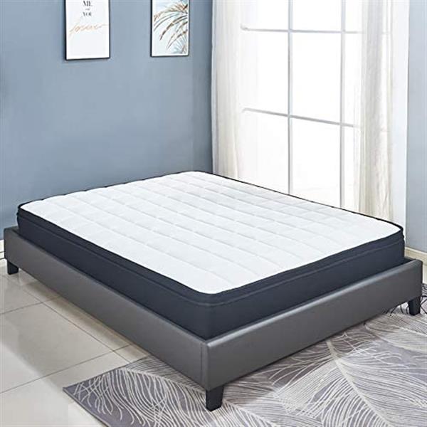 Cool Blue Memory Foam Hybrid Sprung Mattress with Breathable Fabric with Springs,10 Inch Depth Medium firm feel Pillow Top /30 Days Risk-Free Nights Trial 5FT ( 153*191CM)-5