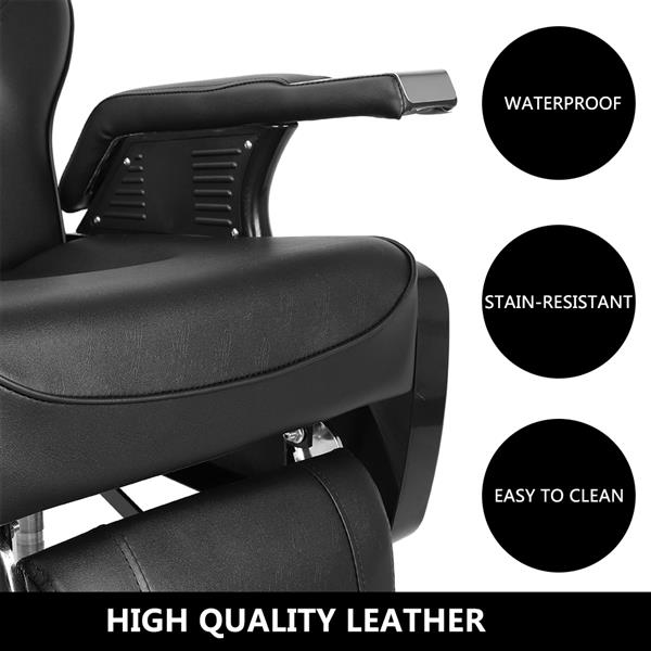 【HZ】HZ8702A经典理发大椅 黑色（本产品将拆分成沙发和铁件两个包裹）-2