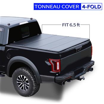 车盖板FOR 6.5\\' Hard Quad-Fold Tonneau Cover For Ford F-150 Truck Bed 2015-2020