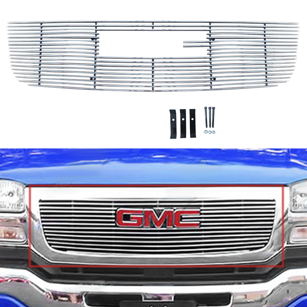 Fits 2003-2006 GMC Sierra 1500/2500/3500 Billet Main Upper Grille Insert