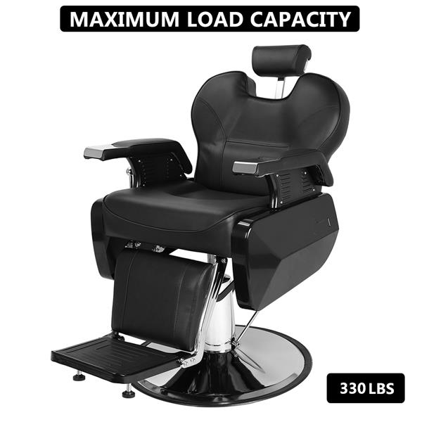 【HZ】HZ8702A经典理发大椅 黑色（本产品将拆分成沙发和铁件两个包裹）-8