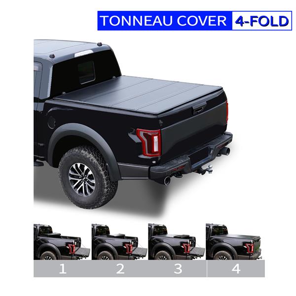 车盖板FOR 5.6' Hard Quad-Fold Tonneau Cover For Dodge Ram 19 Classic Truck Bed 2009-2019-8