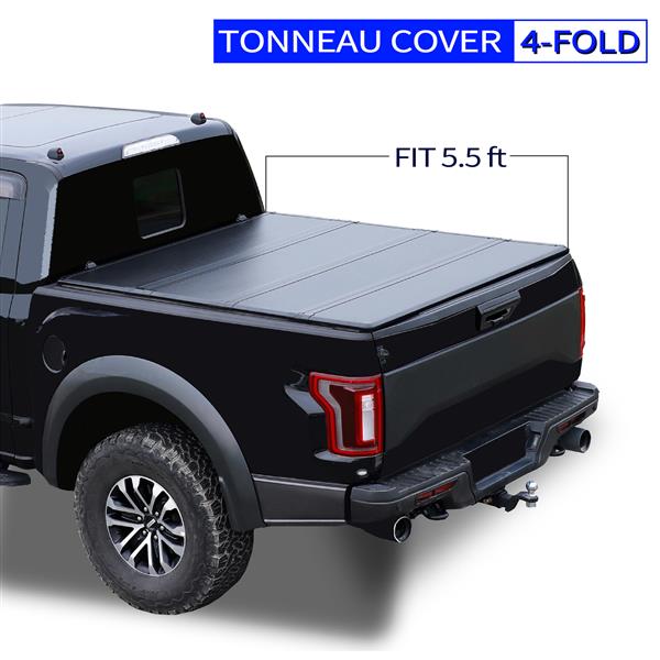 车盖板FOR 5.6' Hard Quad-Fold Tonneau Cover For Dodge Ram 19 Classic Truck Bed 2009-2019-1