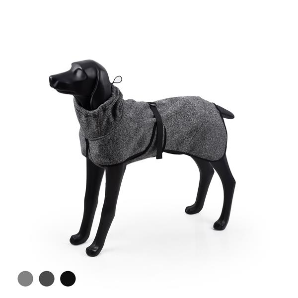 中大型犬宠物户外保暖夹克，抓绒秋冬户外宠物衣服-深灰色-M码-1