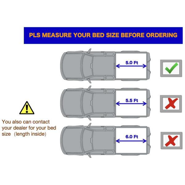 车盖板FOR 5' Hard Tri-Fold Tonneau Cover For Tacoma Truck Bed 2016-2020-2