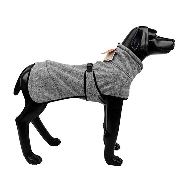 中大型犬宠物户外保暖夹克，抓绒秋冬户外宠物衣服-浅灰色-L码-1