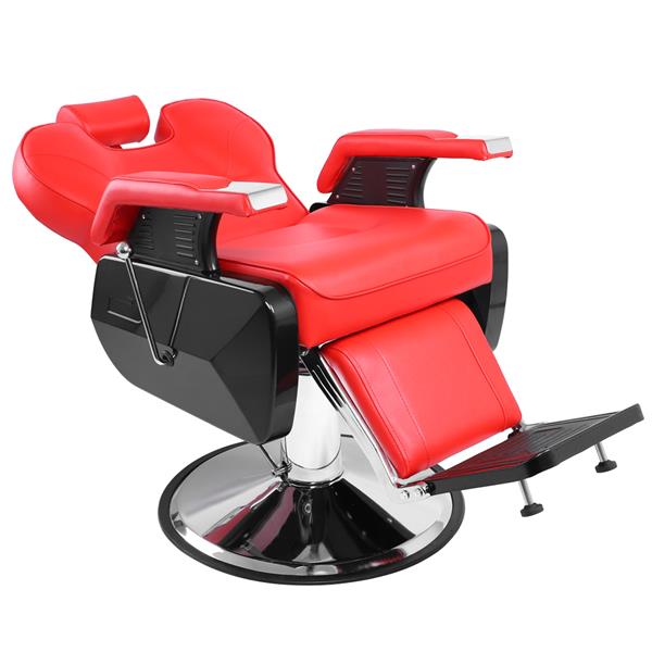 【HZ】HZ8702A经典理发大椅 红色（本产品将拆分成沙发和铁件两个包裹）-2