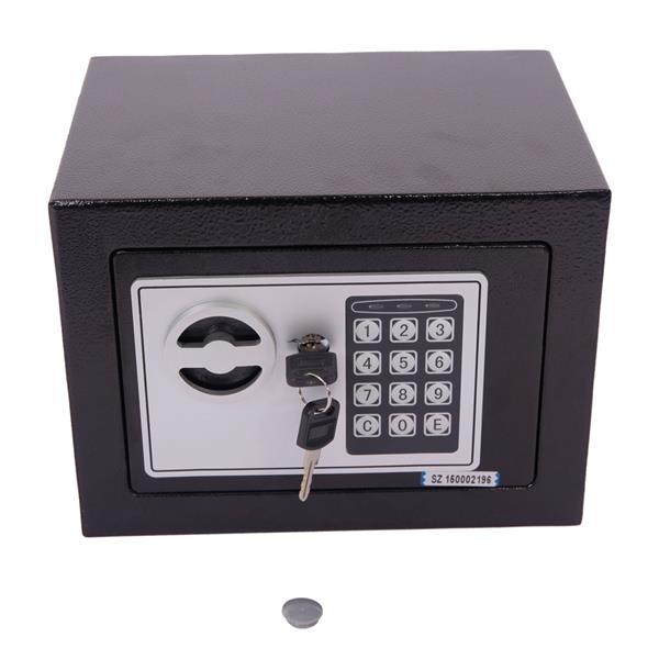 17E家用 电子密码保险箱 黑色箱体 银灰色面板【不含电池】可替换编码：13026146-6