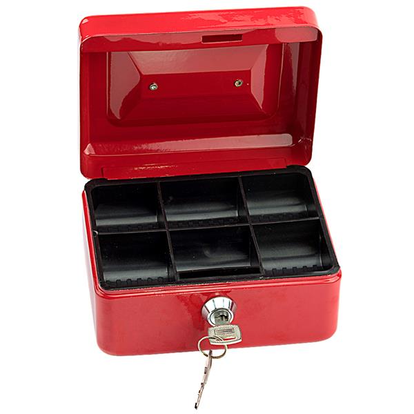 CB152 不锈钢金属小钱箱 保险箱 红色-4