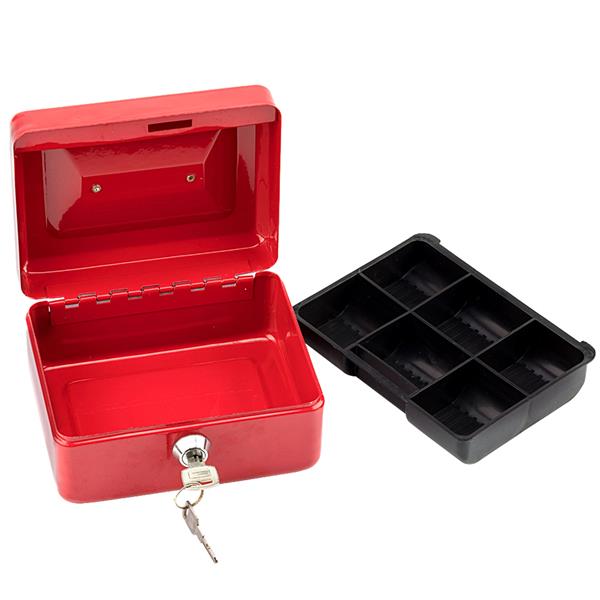 CB152 不锈钢金属小钱箱 保险箱 红色-12