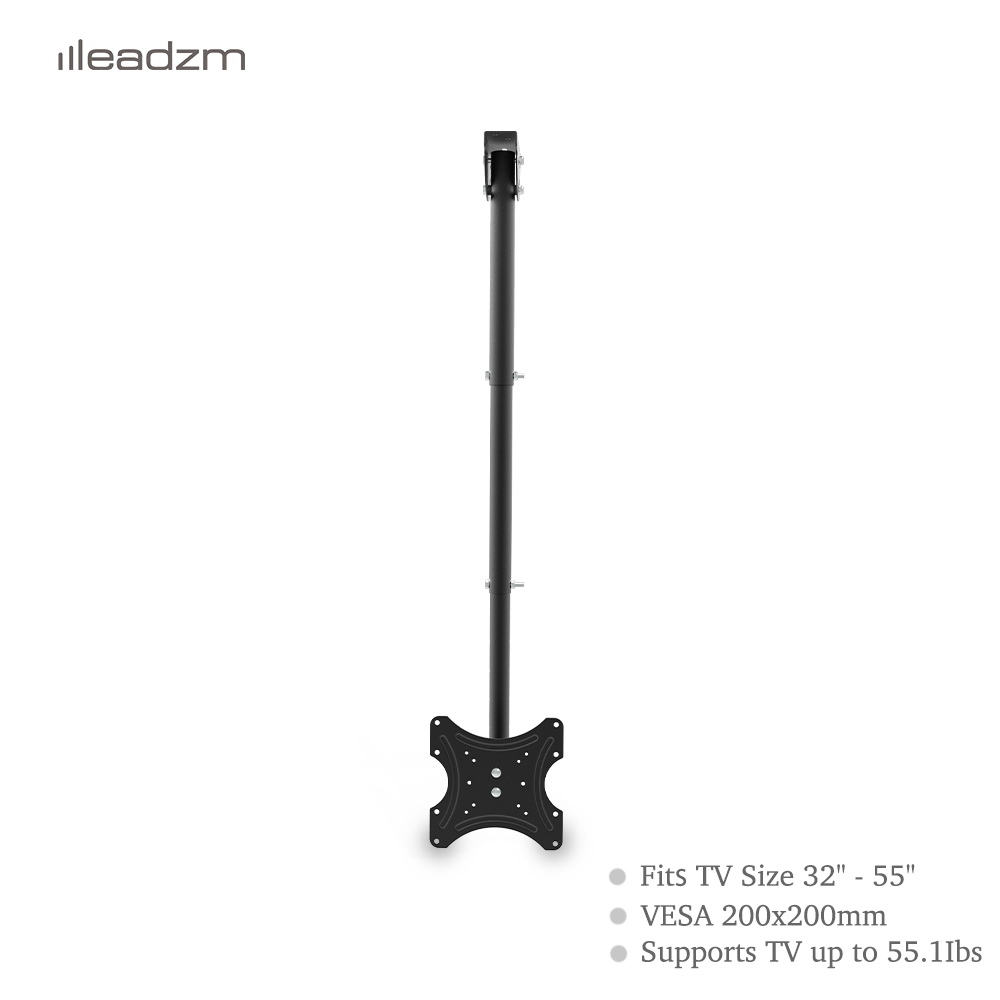 LEADZM TMC-7004 Ceiling Mount TV Wall Bracket Roof Rack Pole Retractable For 32"-55" Flat Screen