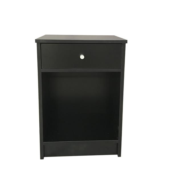 40 x 30 x 60cm Round Handle Night Stand with One Drawer Black-8