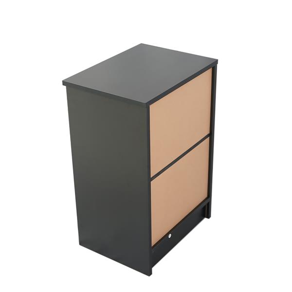 40 x 30 x 60cm Round Handle Night Stand with One Drawer Black-6
