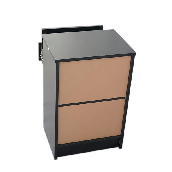 40 x 30 x 60cm Round Handle Night Stand with Two Drawer Black-7