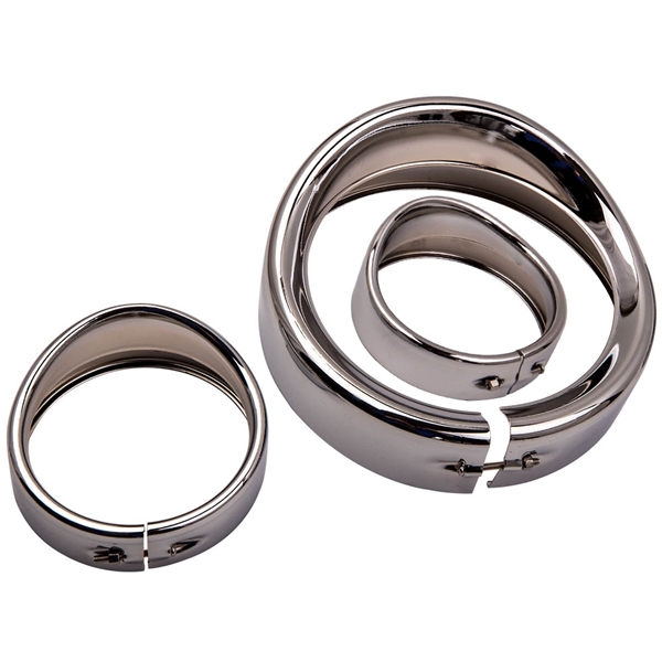遮阳板式前照灯卡环7 inch Visor Style Headlamp Trim Ring & 4.5 inch Trim Ring For Street Glide-1