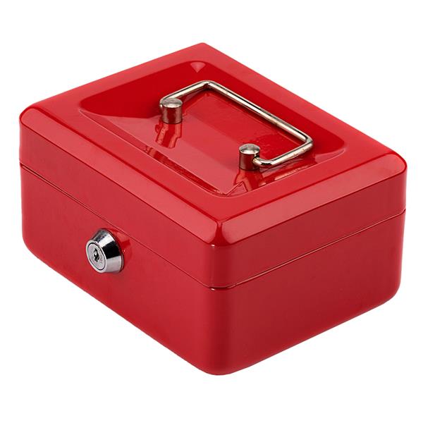 CB152 不锈钢金属小钱箱 保险箱 红色-11