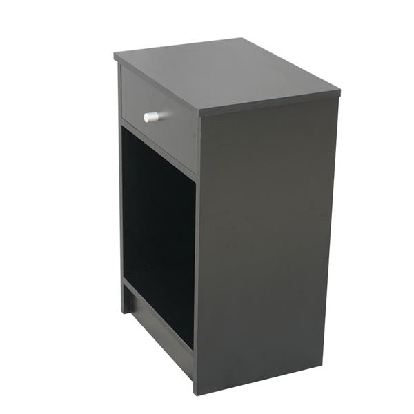 40 x 30 x 60cm Round Handle Night Stand with One Drawer Black-3
