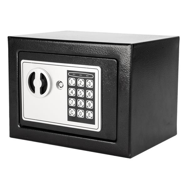 17E家用 电子密码保险箱 黑色箱体 银灰色面板【含电池】-14