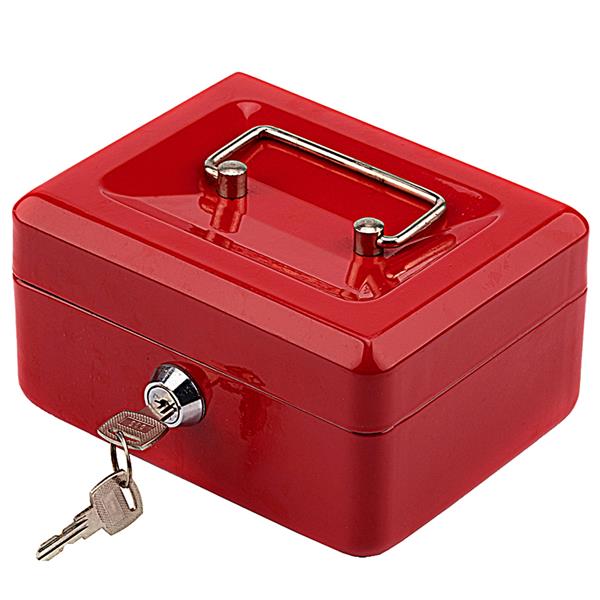 CB152 不锈钢金属小钱箱 保险箱 红色-3