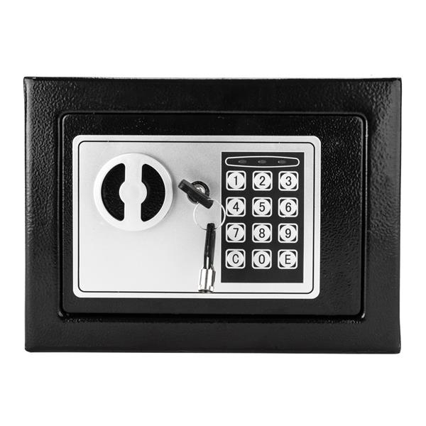17E家用 电子密码保险箱 黑色箱体 银灰色面板【含电池】-18