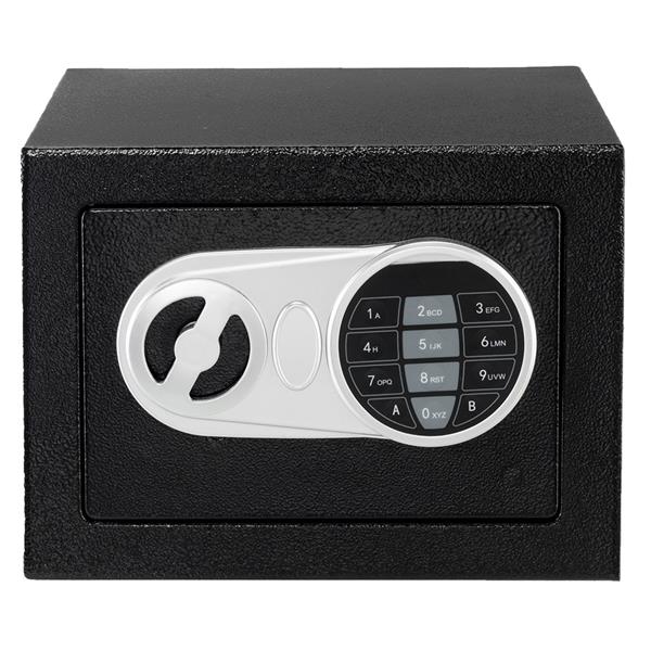 17E家用 电子密码保险箱 黑色箱体 银灰色 新款面板 -1