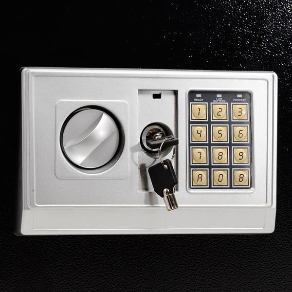 家用商务电子密码保险柜 E50EA 黑色箱体 银灰色面板-9
