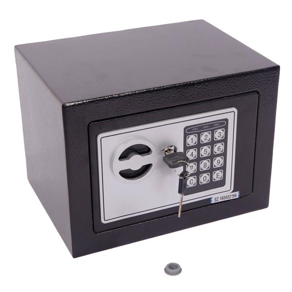 17E家用 电子密码保险箱 黑色箱体 银灰色面板【不含电池】可替换编码：13026146-5
