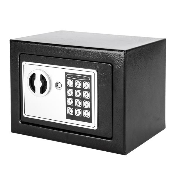 17E家用 电子密码保险箱 黑色箱体 银灰色面板【含电池】-12