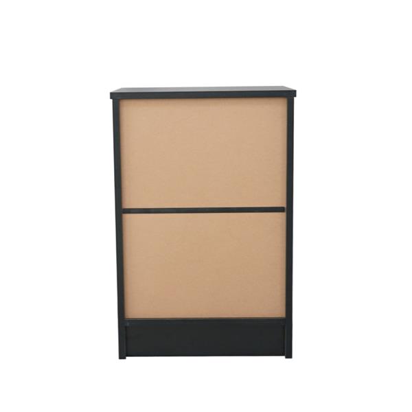 40 x 30 x 60cm Round Handle Night Stand with One Drawer Black-2