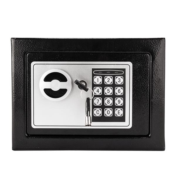 17E家用 电子密码保险箱 黑色箱体 银灰色面板【含电池】-19