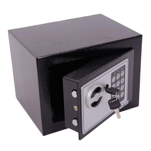 17E家用 电子密码保险箱 黑色箱体 银灰色面板【不含电池】可替换编码：13026146-8