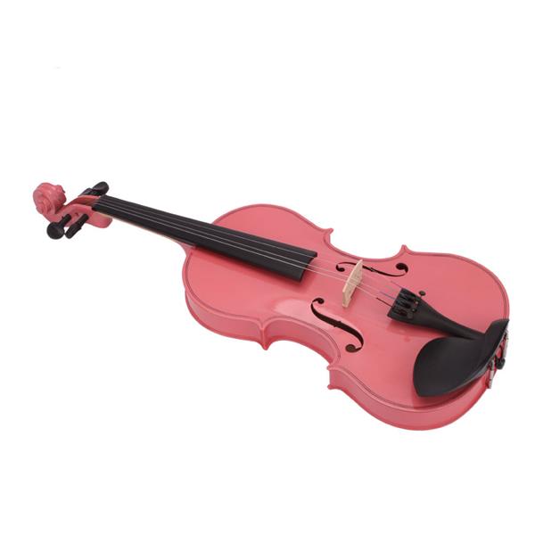1/4 粉色小提琴+盒+弓子+松香-3