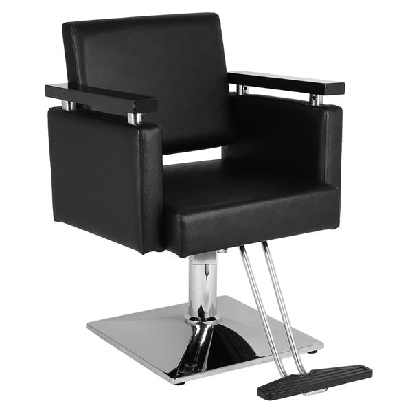 PVC皮革 木制扶手 镀铬钢底座 方形底座 150kg 黑色 HZ8803 理发椅-10