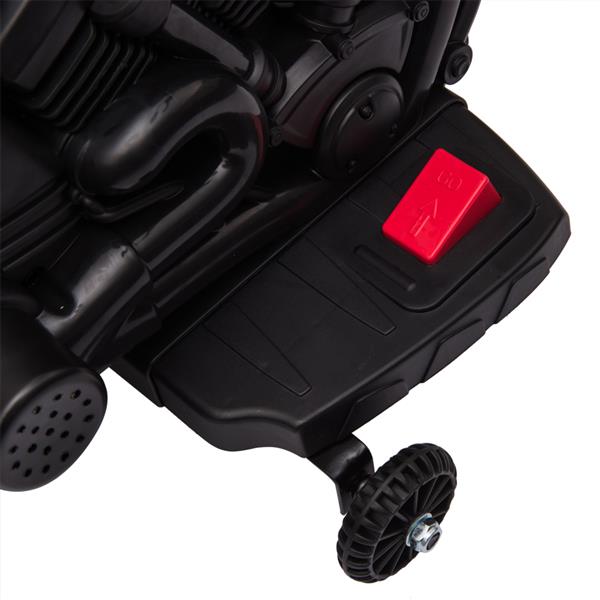 【WH】儿童电动摩托车 带辅助轮 单驱动 红色-5