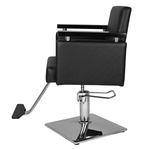 PVC皮革 木制扶手 镀铬钢底座 方形底座 150kg 黑色 HZ8803 理发椅-11
