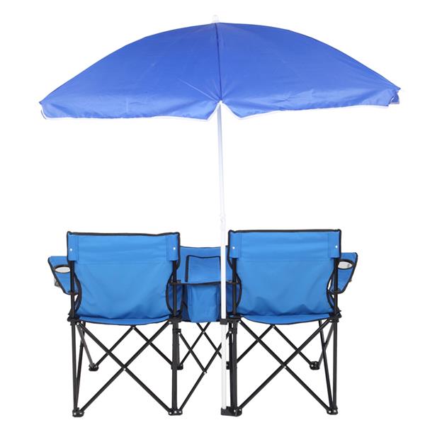 户外沙滩钓鱼椅含伞 蓝色-61