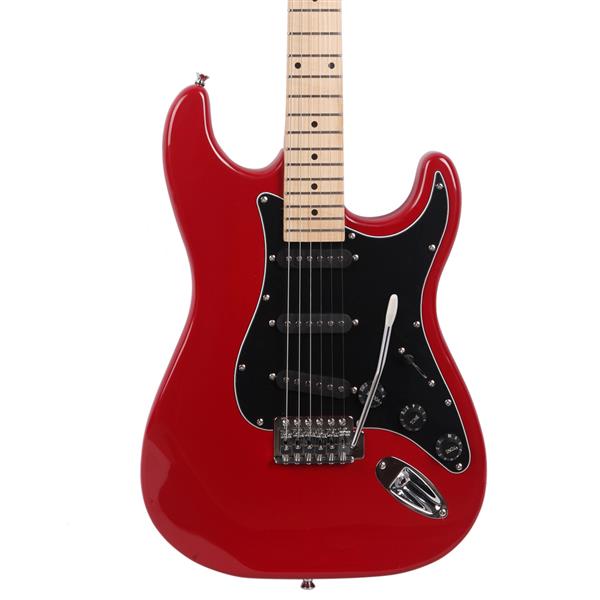 ST黑护板电吉他(红色)+音响+包+背带+拨片+摇把+连接线+扳手工具-7